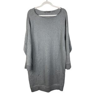 VINCE Trouvé Light Gray Boat‎ Neck 3/4 Wide Sleeves Sweater Dress Size Medium